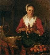 Gabriel Metsu Woman Peeling an Apple painting